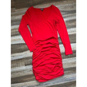 Express red bodycon jersey dress, size medium
